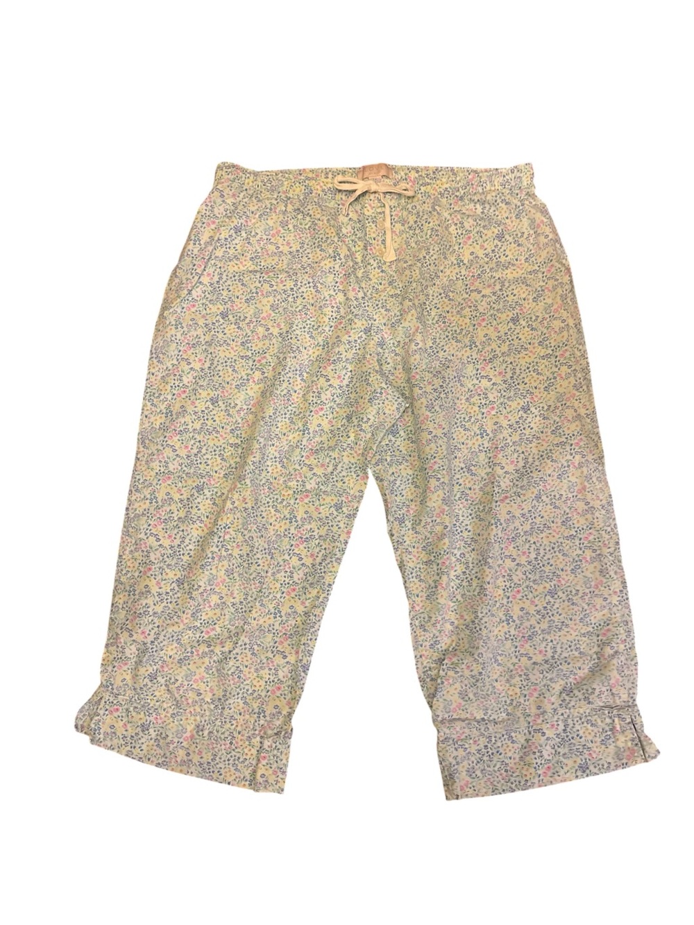 GAP Pastel Floral Capris - Cream with Pink, Blue, Green Print